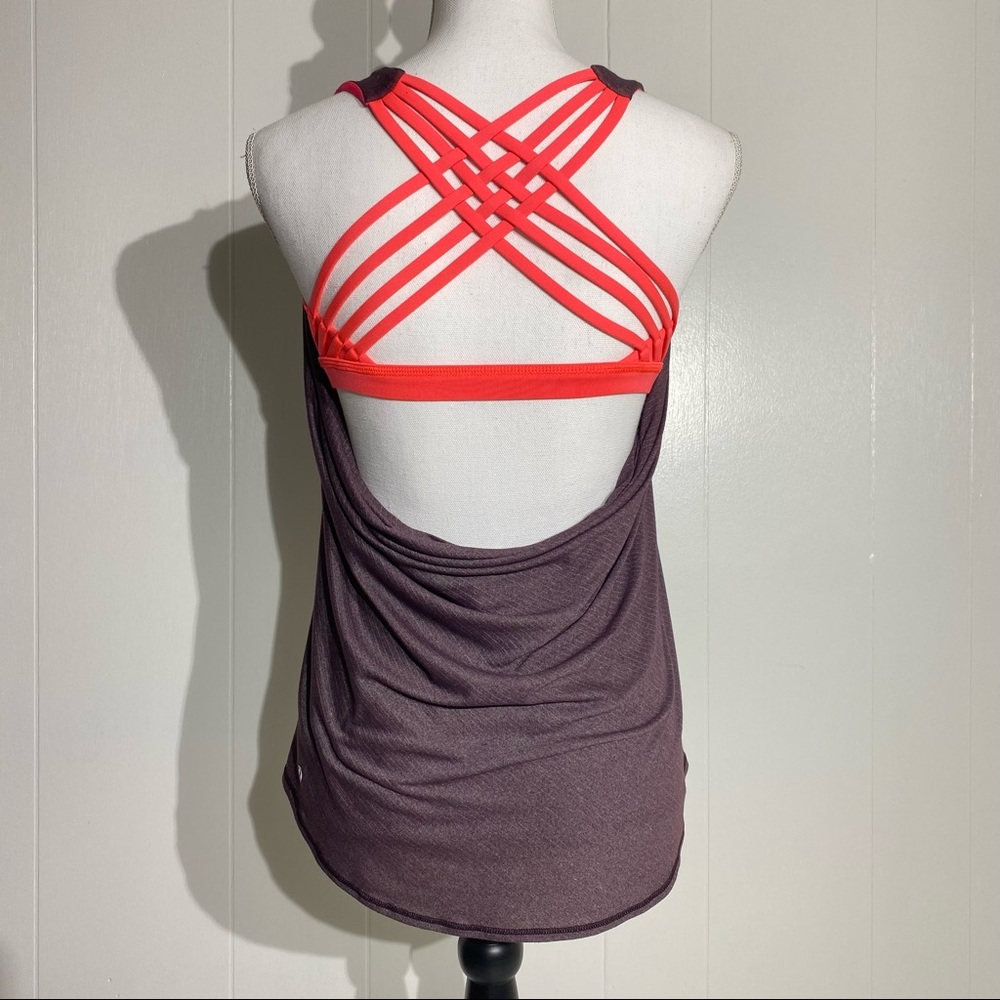 LULULEMON Wild Tank  Black Cherry Electric Coral Size 6 - Picture 7 of 10